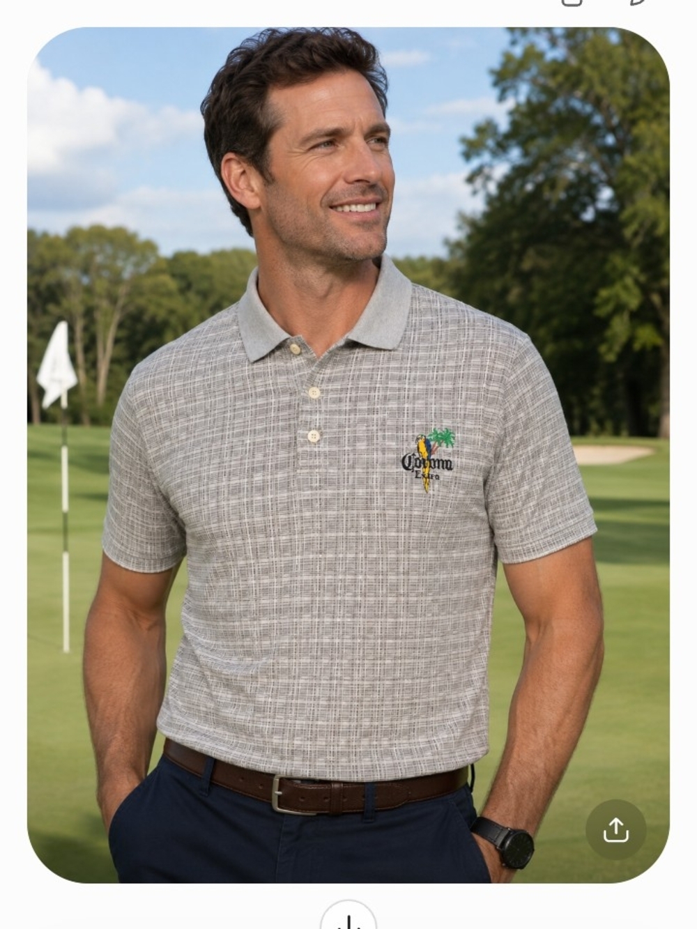Vintage Fore Golf Polo with Corona Extra Parrot Embroidered Logo. Size XLarge